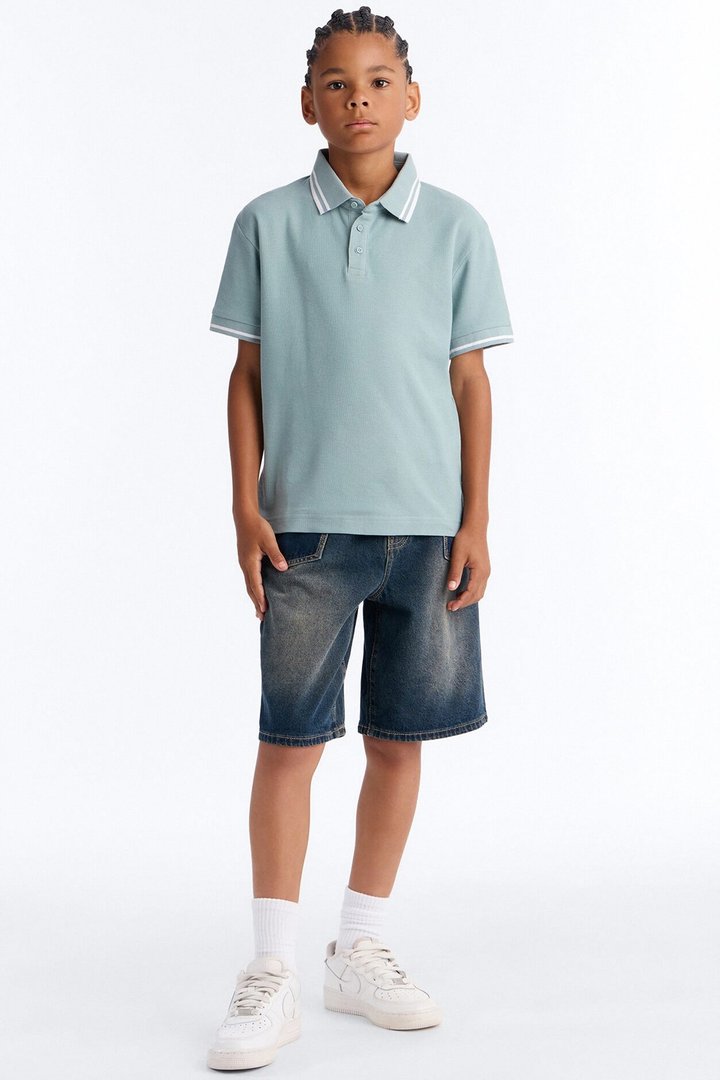 Mini Wilson Short Sleeve Polo - Slate Blue