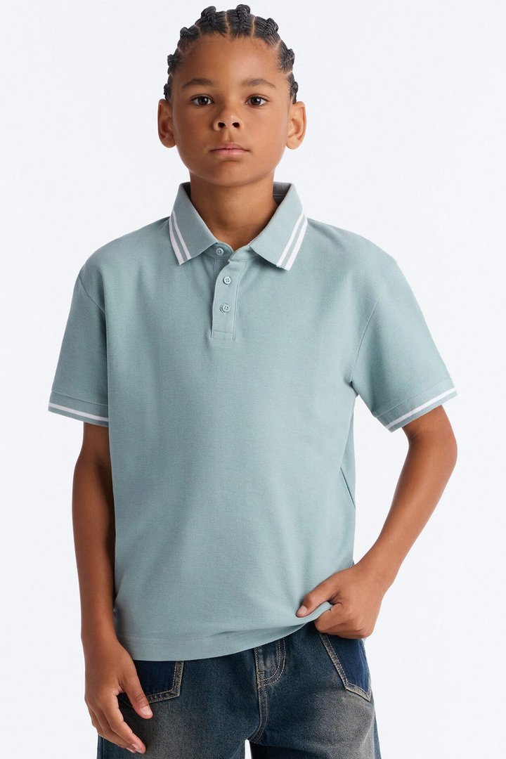 Mini Wilson Short Sleeve Polo - Slate Blue
