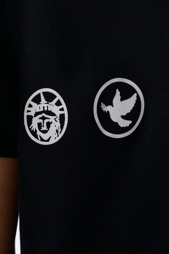 Mini Brooklyn Division Short Sleeve Front/Back Tee - Black