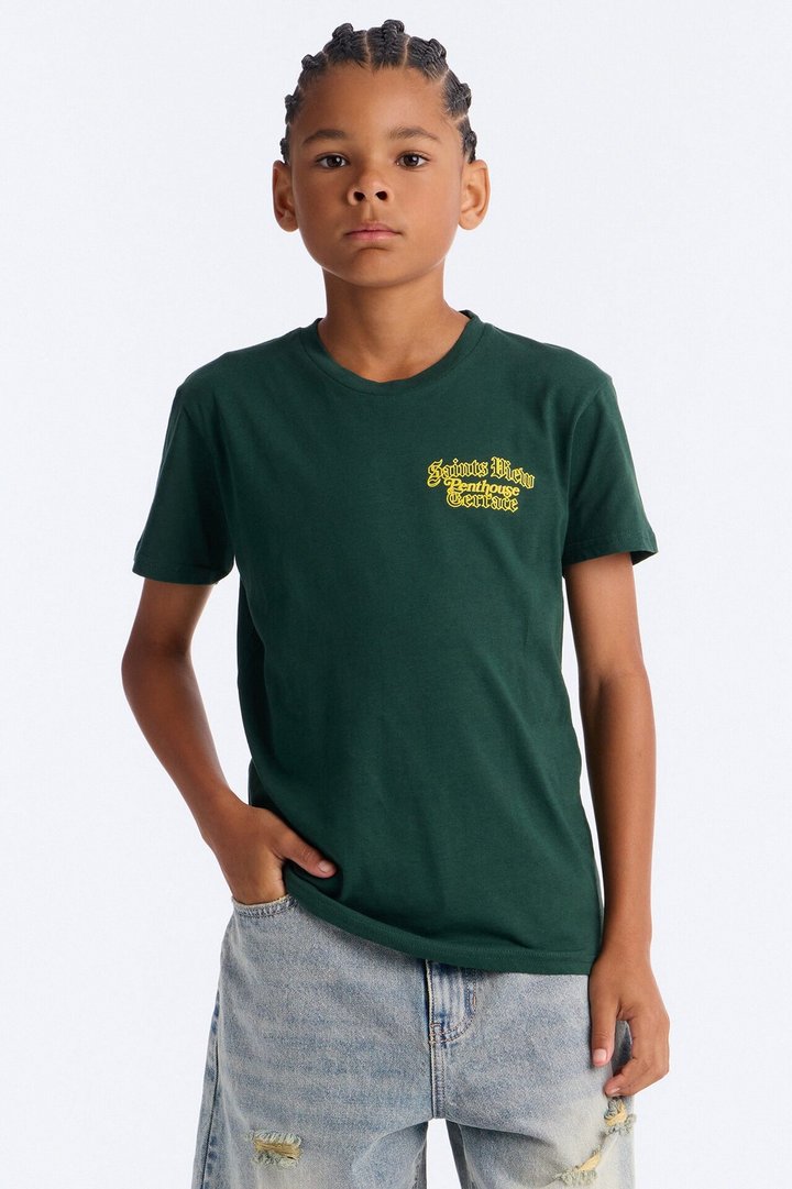 Mini Saints View Terrace Short Sleeve Front/Back Tee - Green