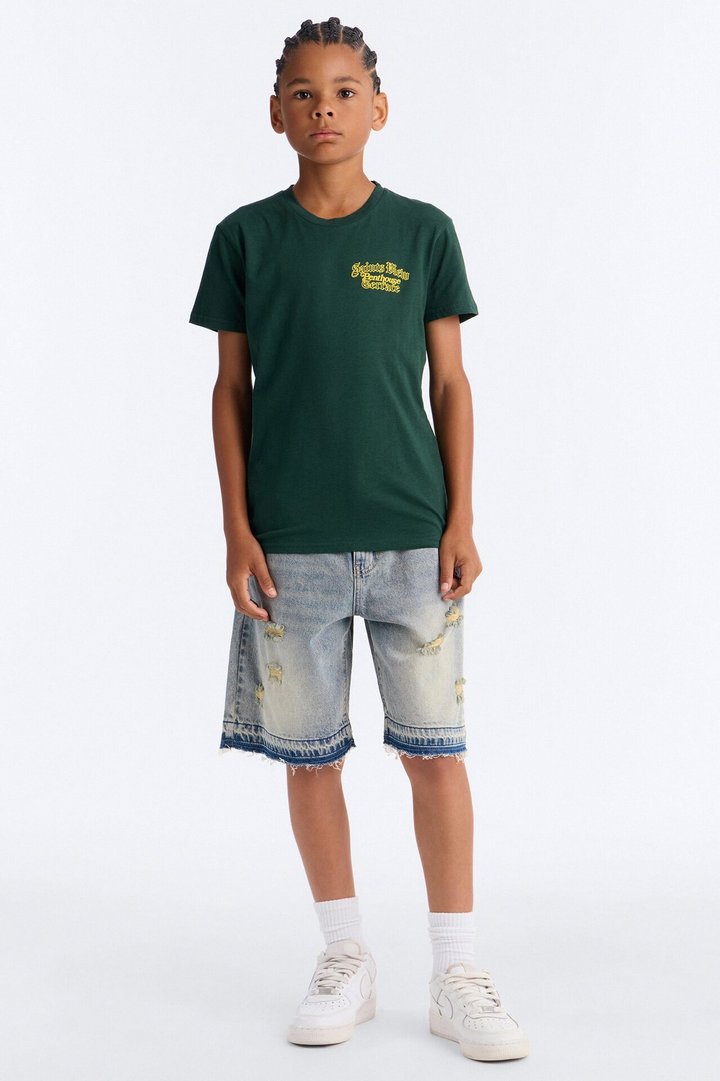Mini Saints View Terrace Short Sleeve Front/Back Tee - Green