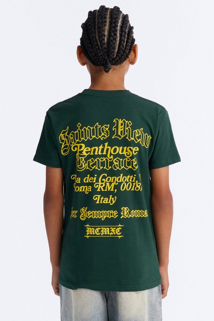Mini Saints View Terrace Short Sleeve Front/Back Tee - Green