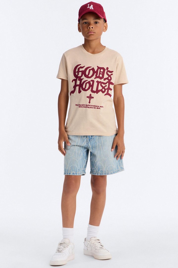 Mini God's House Short Sleeve Tee - Sand