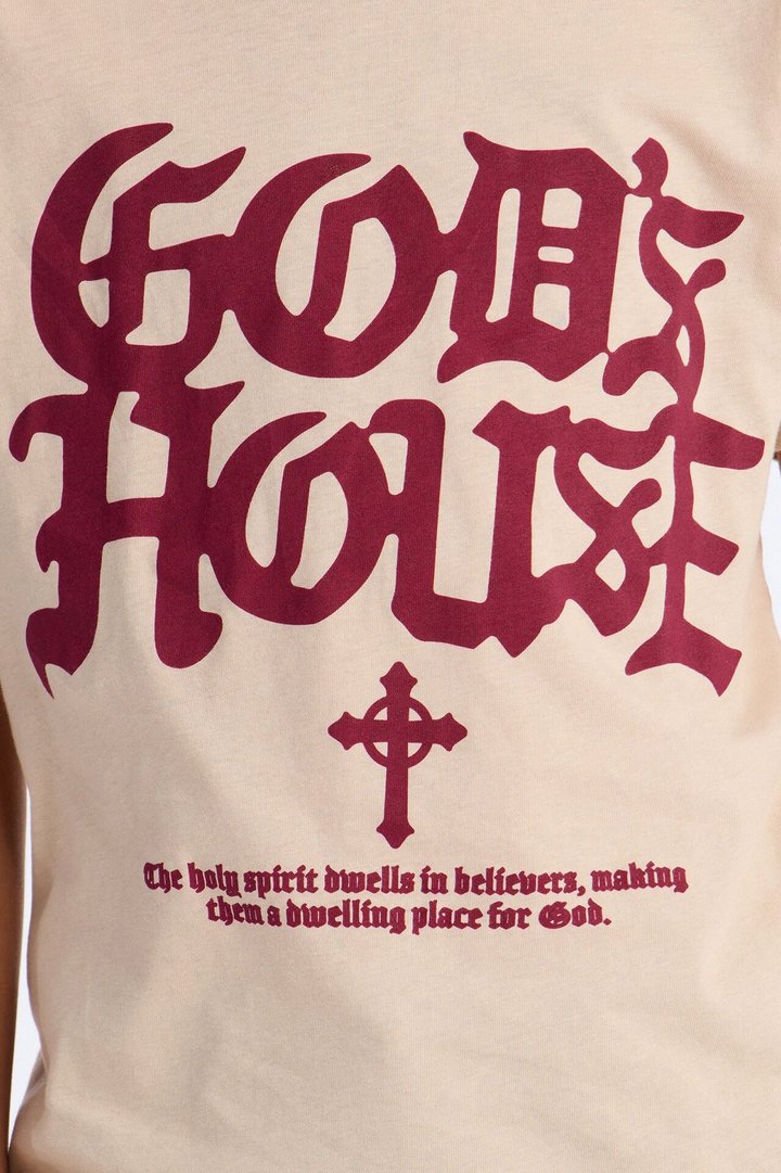 Mini God's House Short Sleeve Tee - Sand