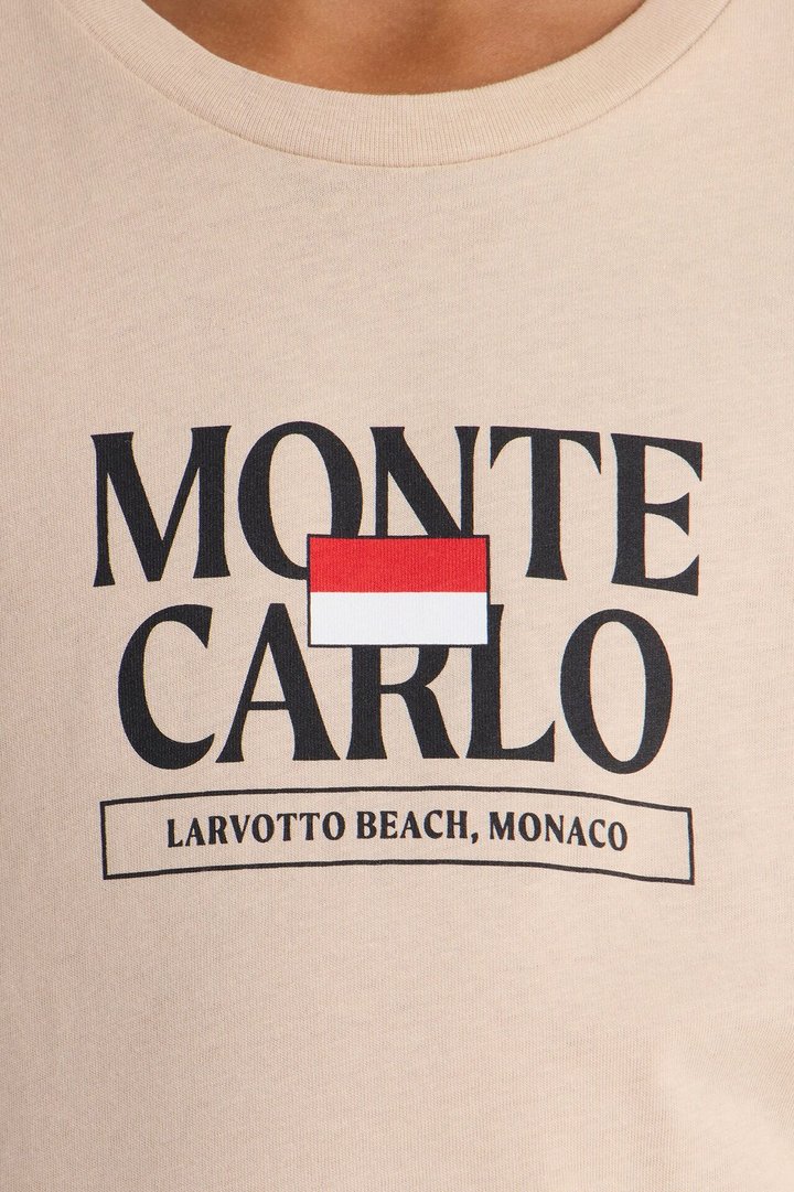 Mini Monaco Vibe Short Sleeve Front/Back Tee - Sand