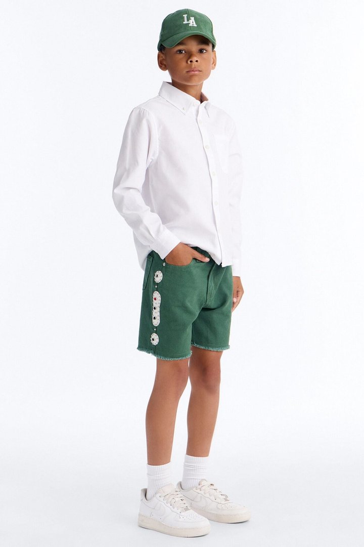 Mini Aspiring Artist Embellished Short - Olive