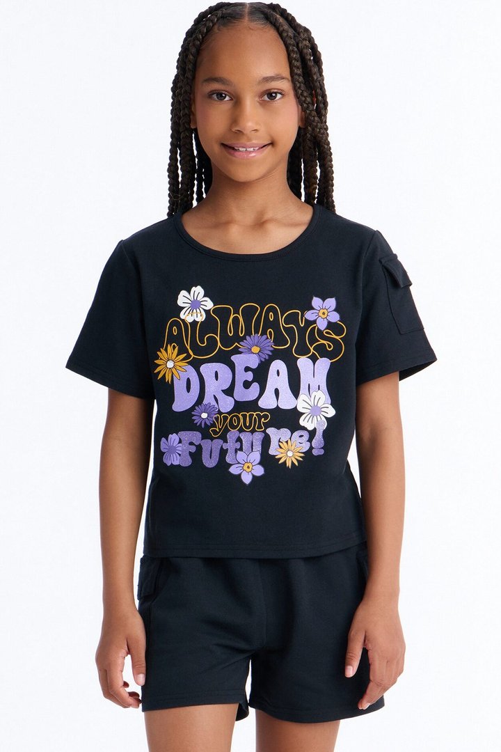 Mini Always Dream Short Set - Black