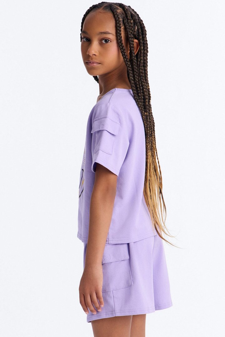 Mini Wanna See You Smile Short Set - Lavender
