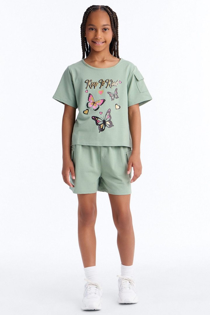 Mini Keep It Kind Short Set - Sage