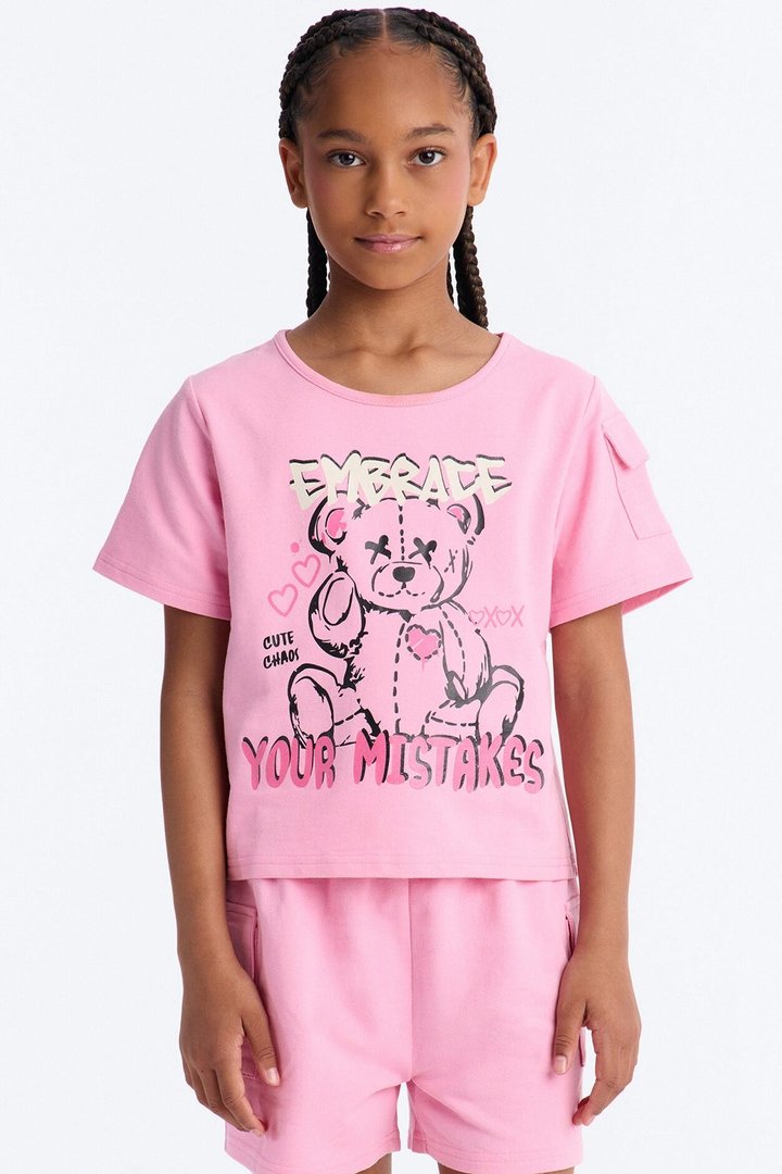 Mini Embrace Your Mistakes Short Set - Pink