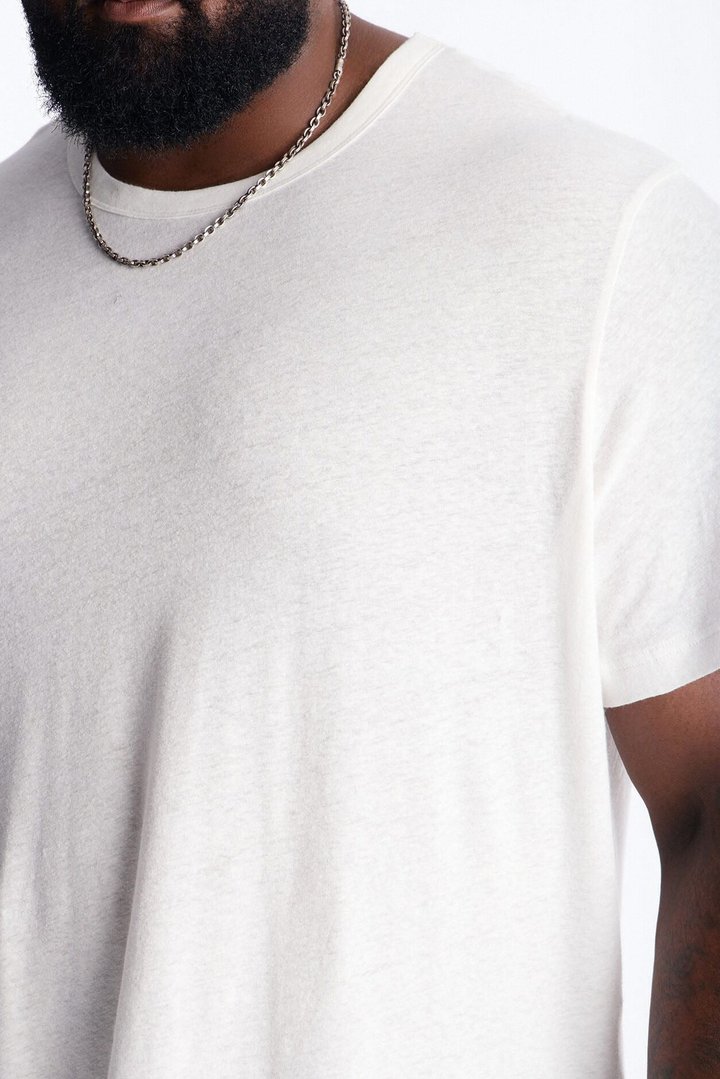 Bahamas Linen Crew Tee - White