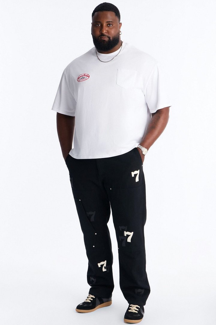 Straight Angel Numbers Pant - Black