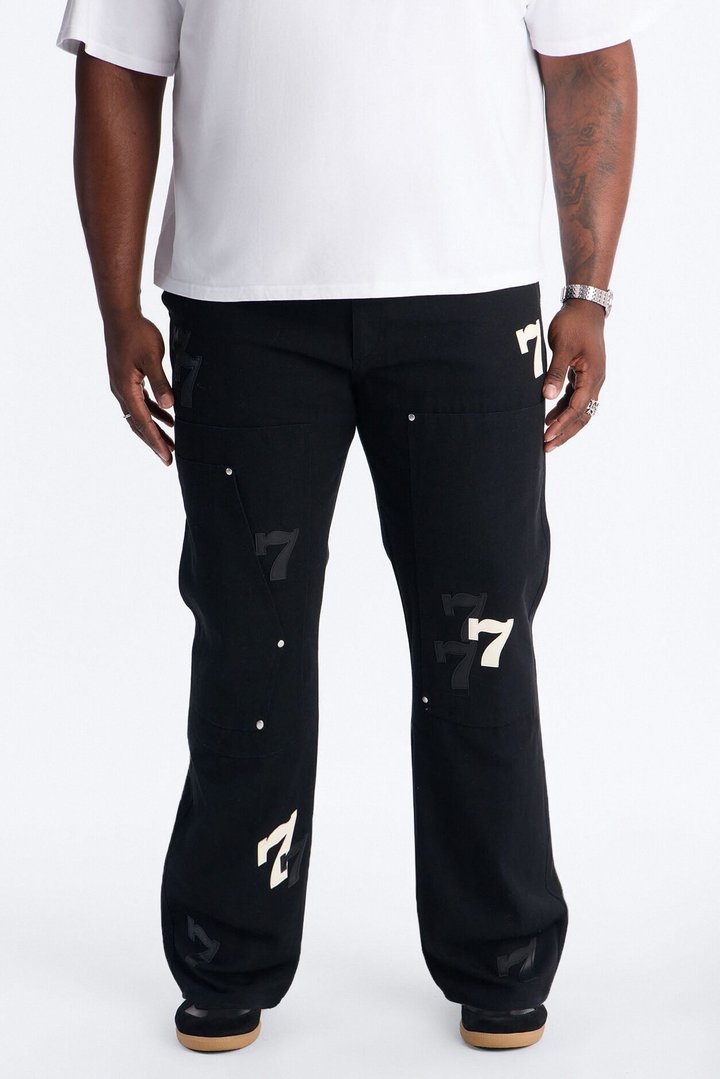 Straight Angel Numbers Pant - Black