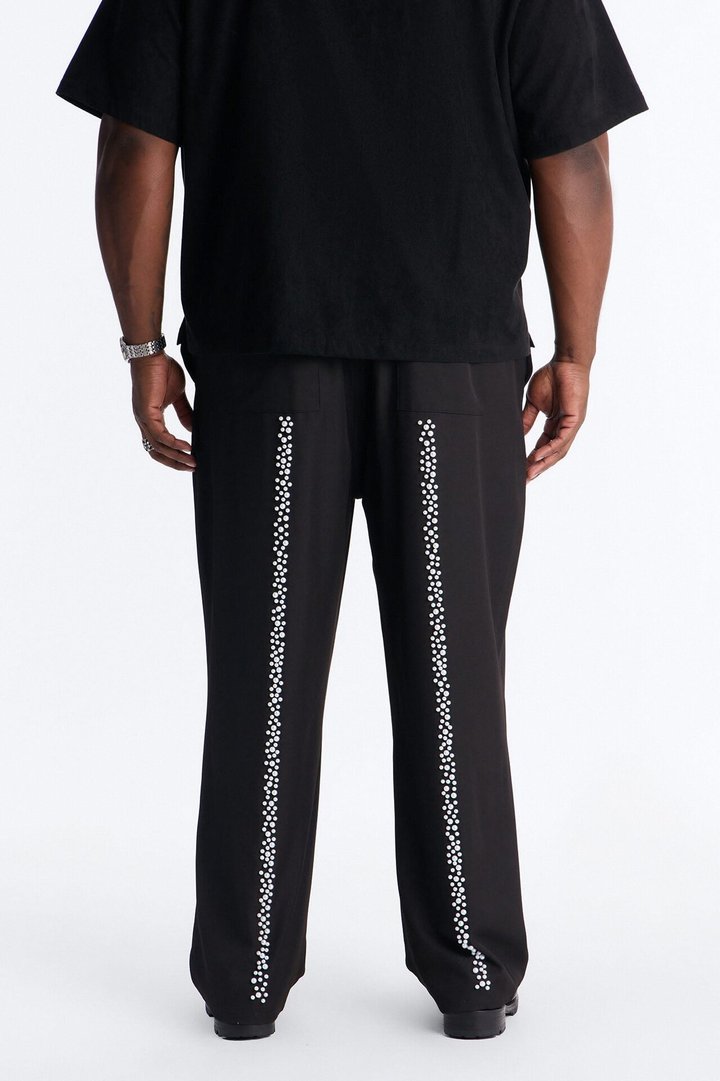 Baggy Pearl Cascade Trouser - Black