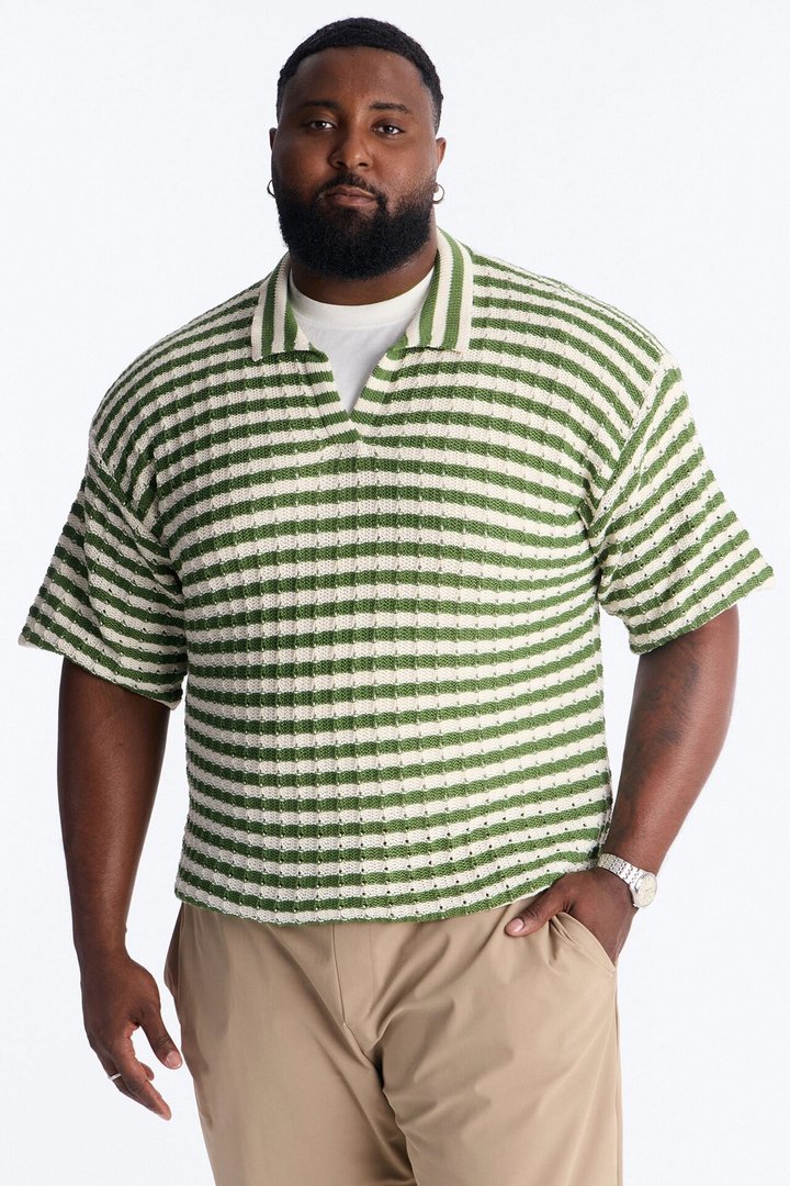 Relaxed Regatta Stripe Polo - Green