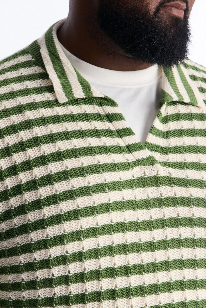 Relaxed Regatta Stripe Polo - Green