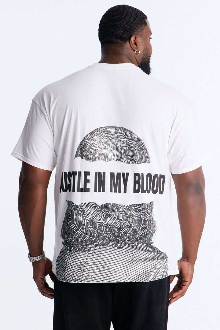 Hustle In My Blood Short Sleeve Tee - White