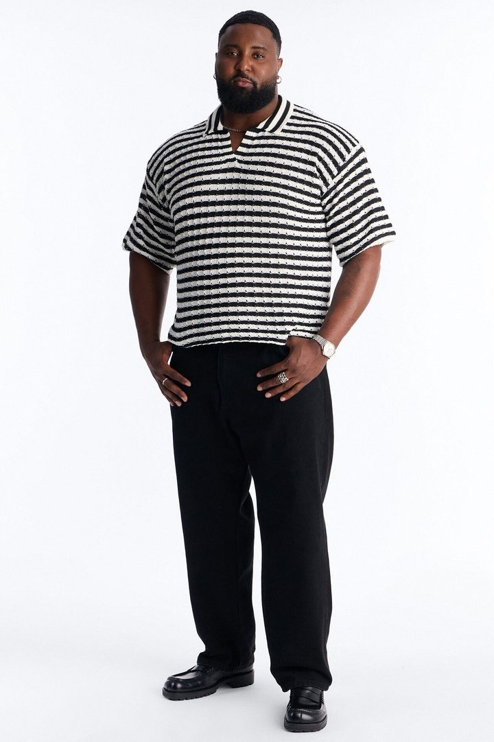 Relaxed Regatta Stripe Polo - Black