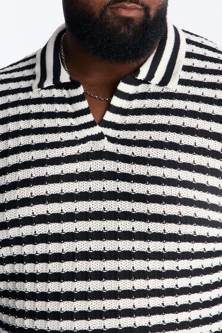 Relaxed Regatta Stripe Polo - Black
