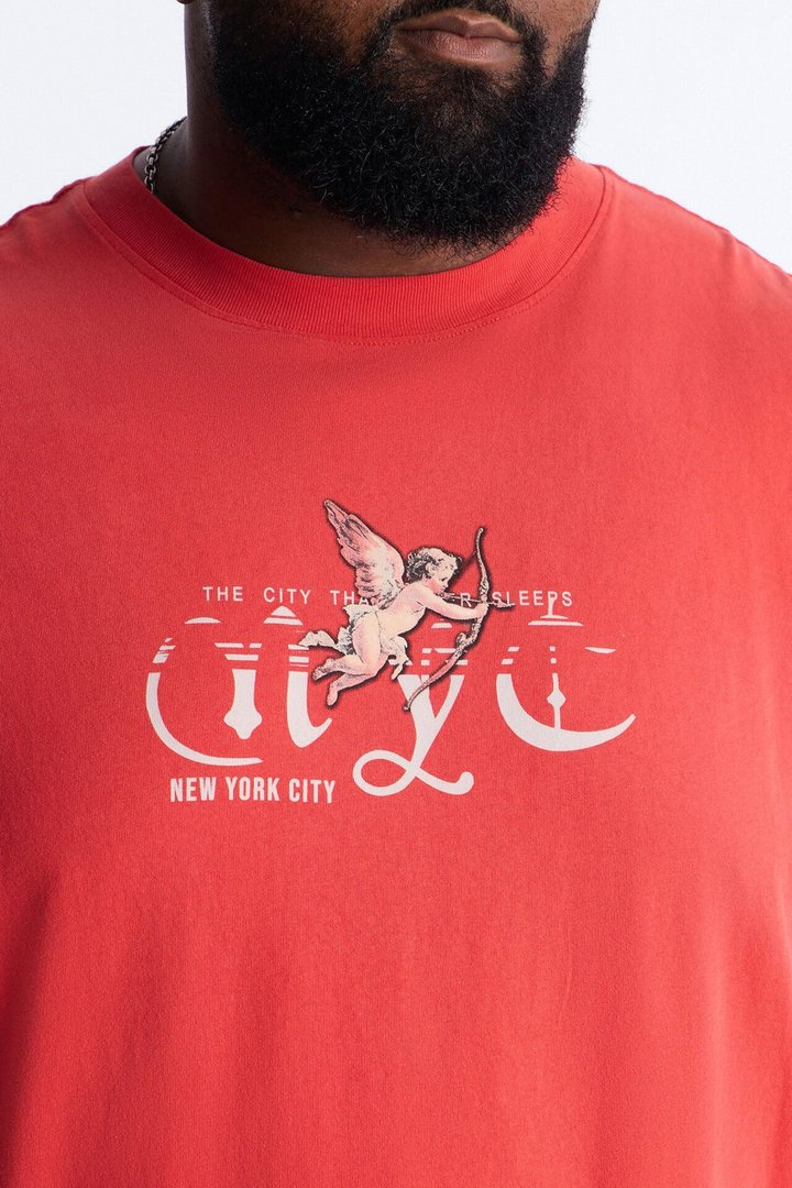 NYC Angels Vintage Muscle Tee - Red