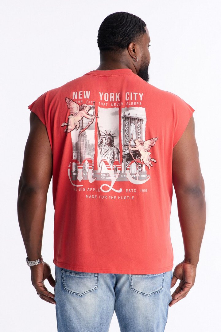 NYC Angels Vintage Muscle Tee - Red