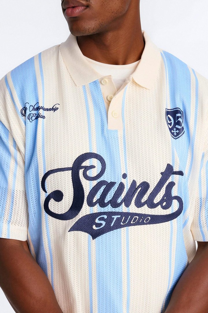 Saints 95 Short Sleeve Polo - Blue