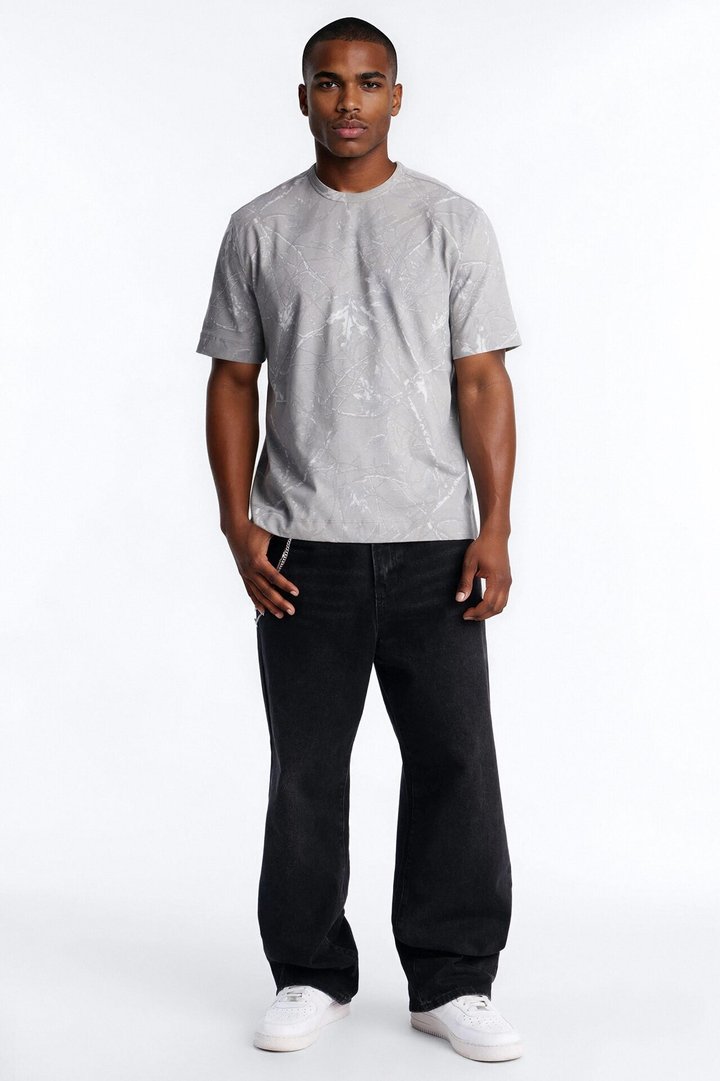 Boxy Carbon Camo Tee - Charcoal
