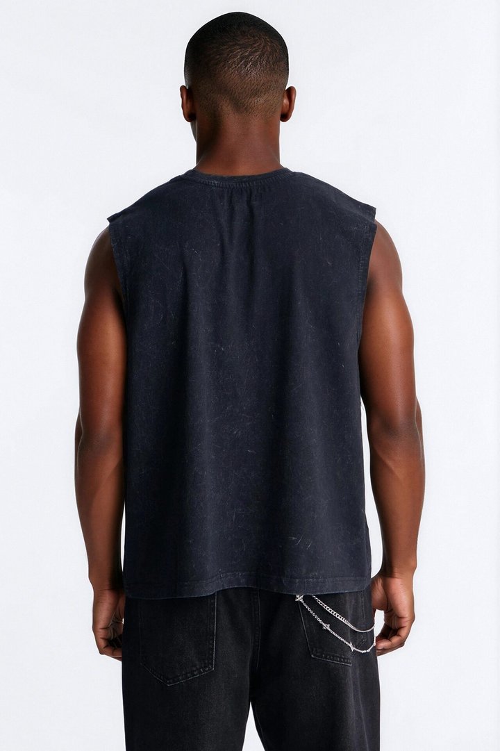 Sacred Blessed Washed Muscle Tee - Black