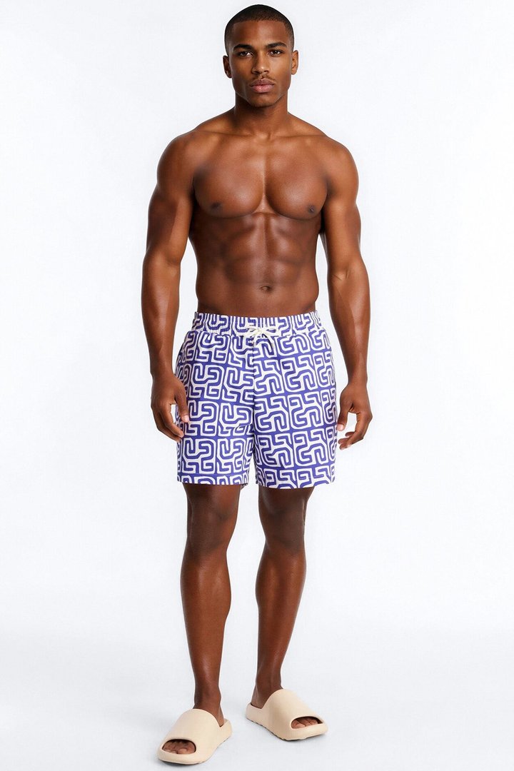 Lonian Tessera Swim Trunk 7″ - Blue