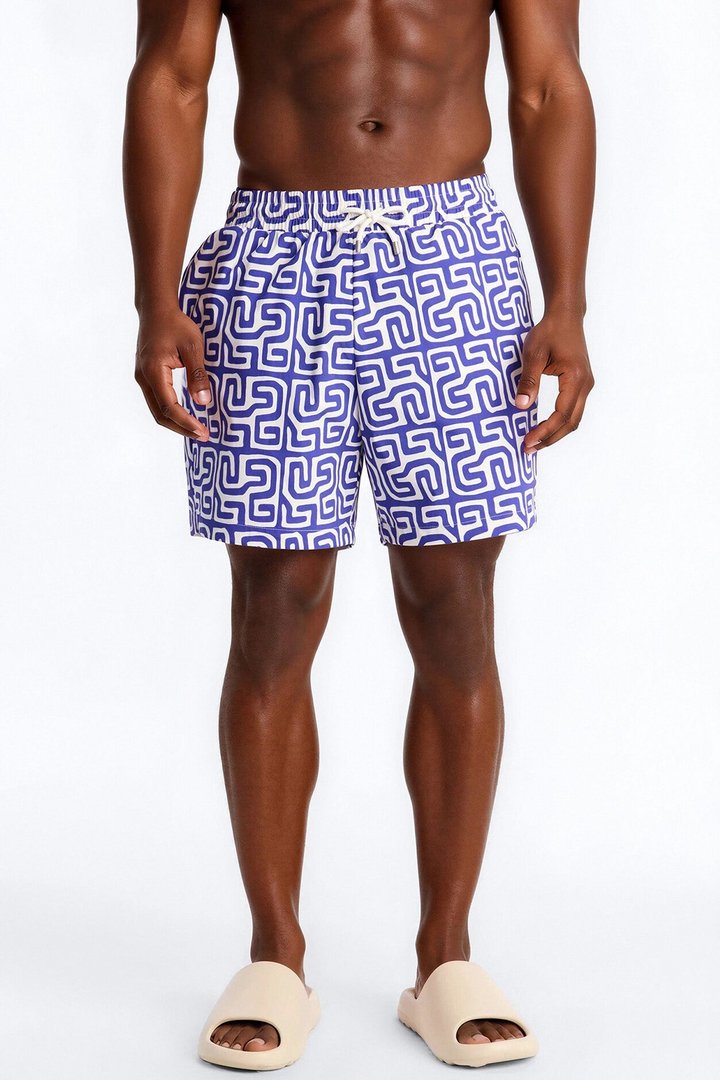 Lonian Tessera Swim Trunk 7″ - Blue