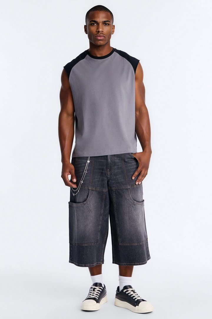 Super Baggy Amped Pocket Denim Short - Black Wash
