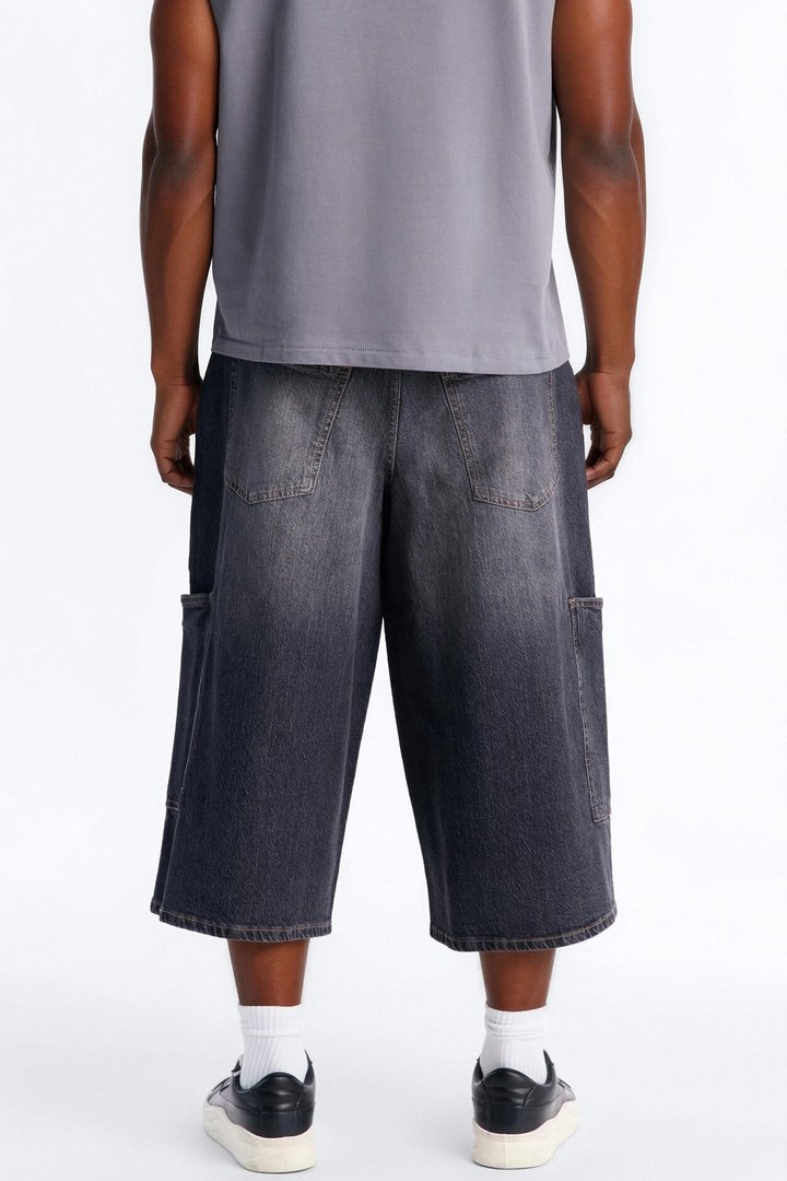 Super Baggy Amped Pocket Denim Short - Black Wash