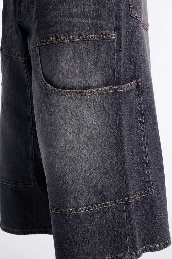 Super Baggy Amped Pocket Denim Short - Black Wash