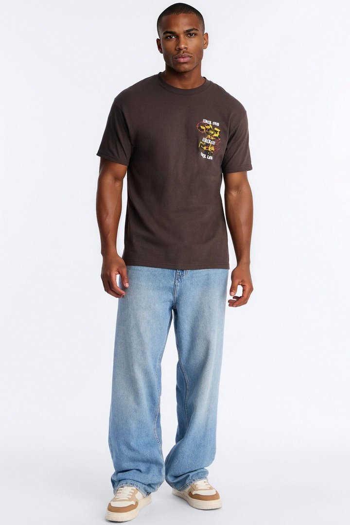 Realize Real Lies Oversized Short Sleeve Tee - Chocolate