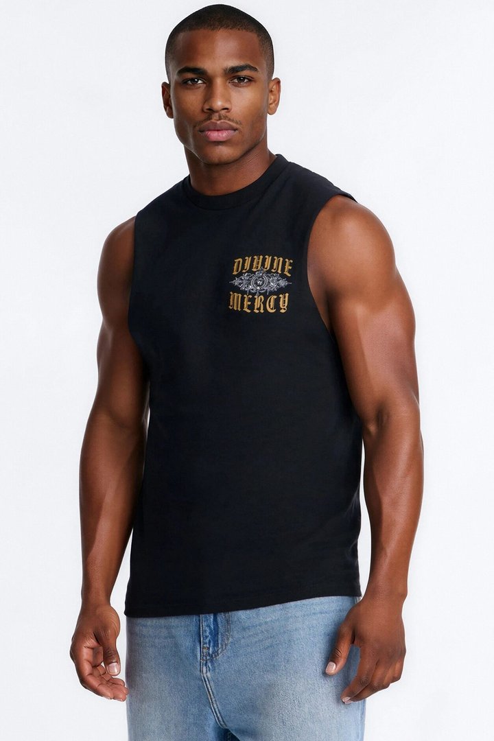 Divine Mercy Muscle Tee - Black