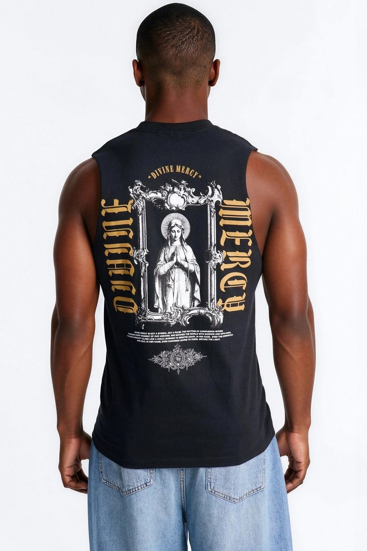 Divine Mercy Muscle Tee - Black