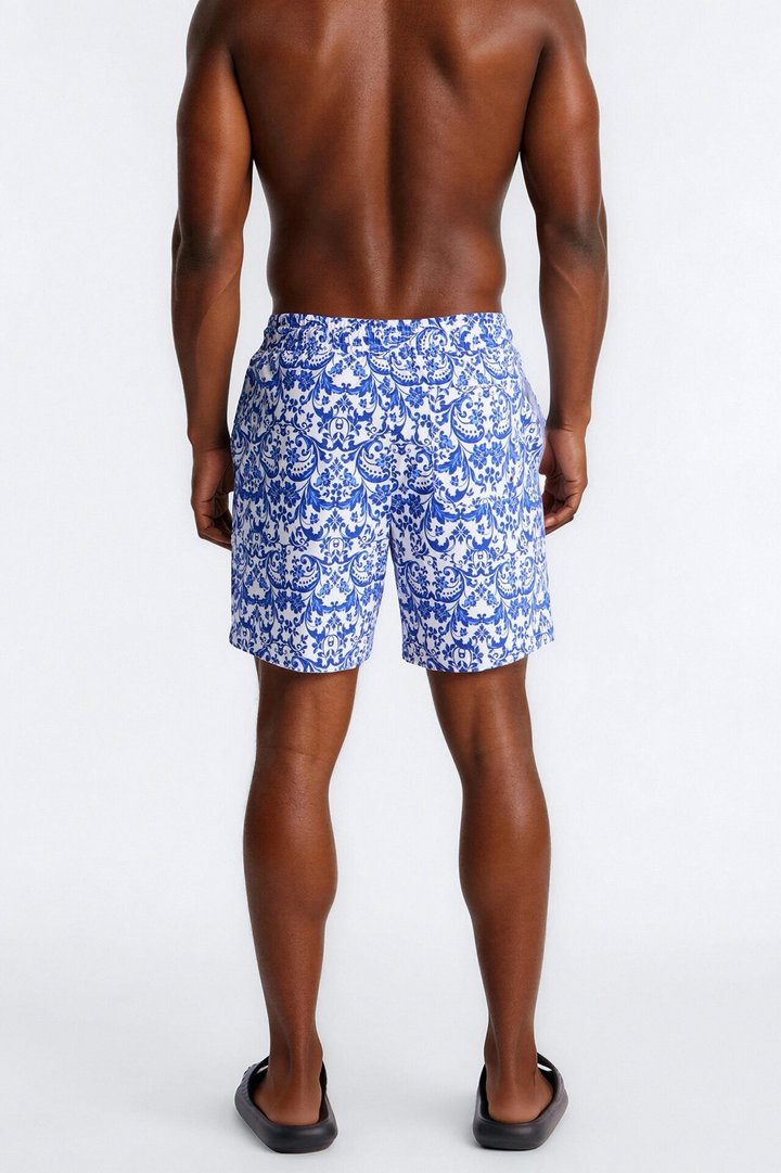 Palazzo Tile Swim Trunk 7″ - Blue/combo