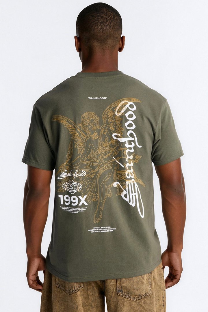 Sainthood Worldwide 199X Oversized Short Sleeve Tee - Green