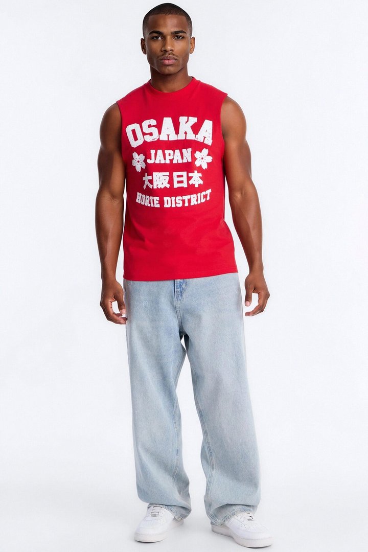 Osaka Japan Muscle Tee - Red