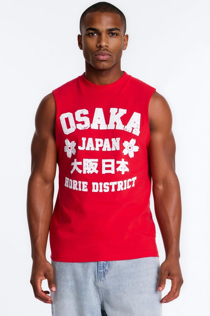 Osaka Japan Muscle Tee - Red