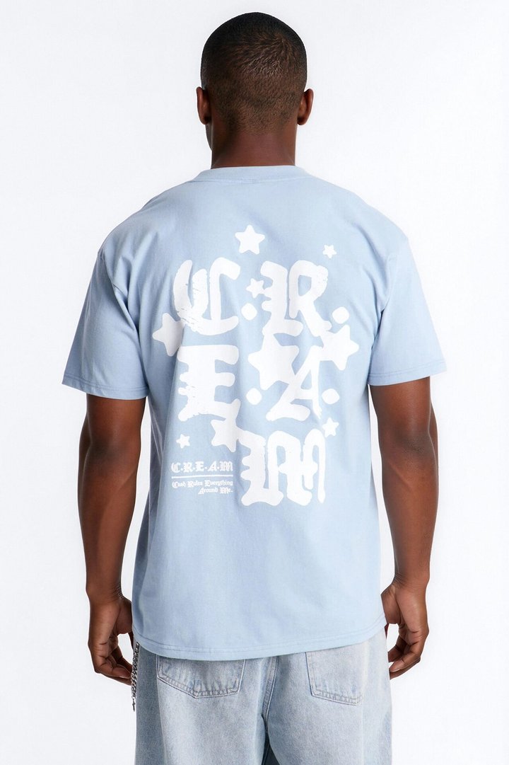 Cash Rules Everything Around Oversized Short Sleeve Tee - Light Blue