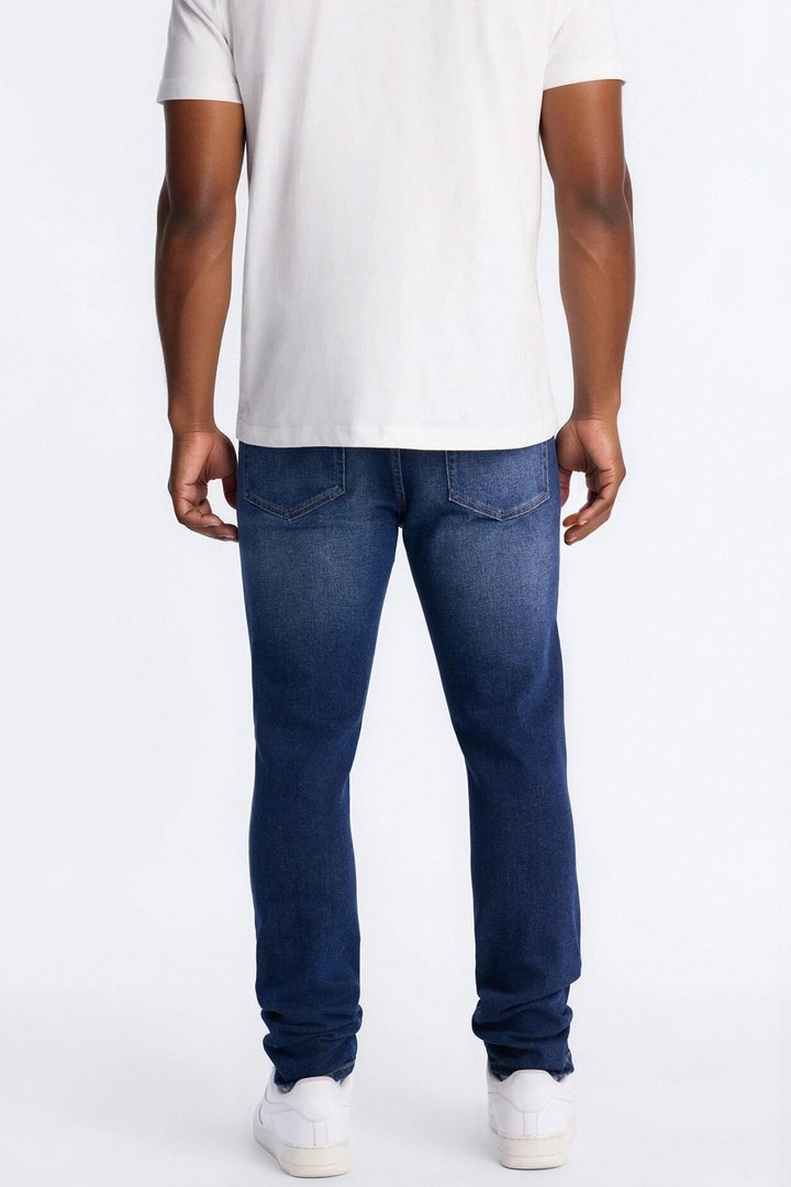 Essential Destroyed Skinny Stretch Jean - Dark Wash