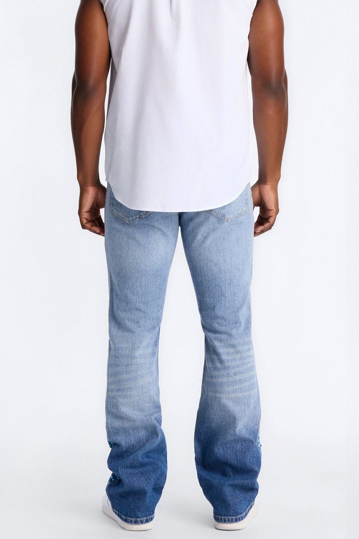 Stacked Slim Flare Pearl Strike Jeans - Light Blue Wash