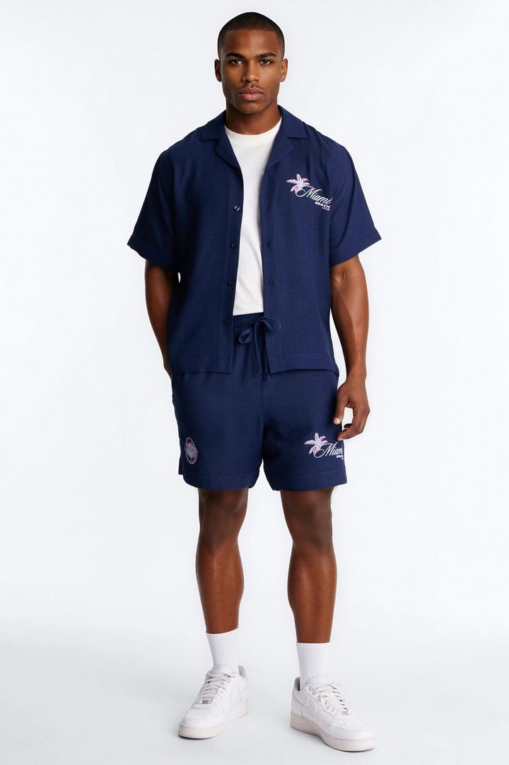 Relaxed Miami Beach Club Short - Navy
