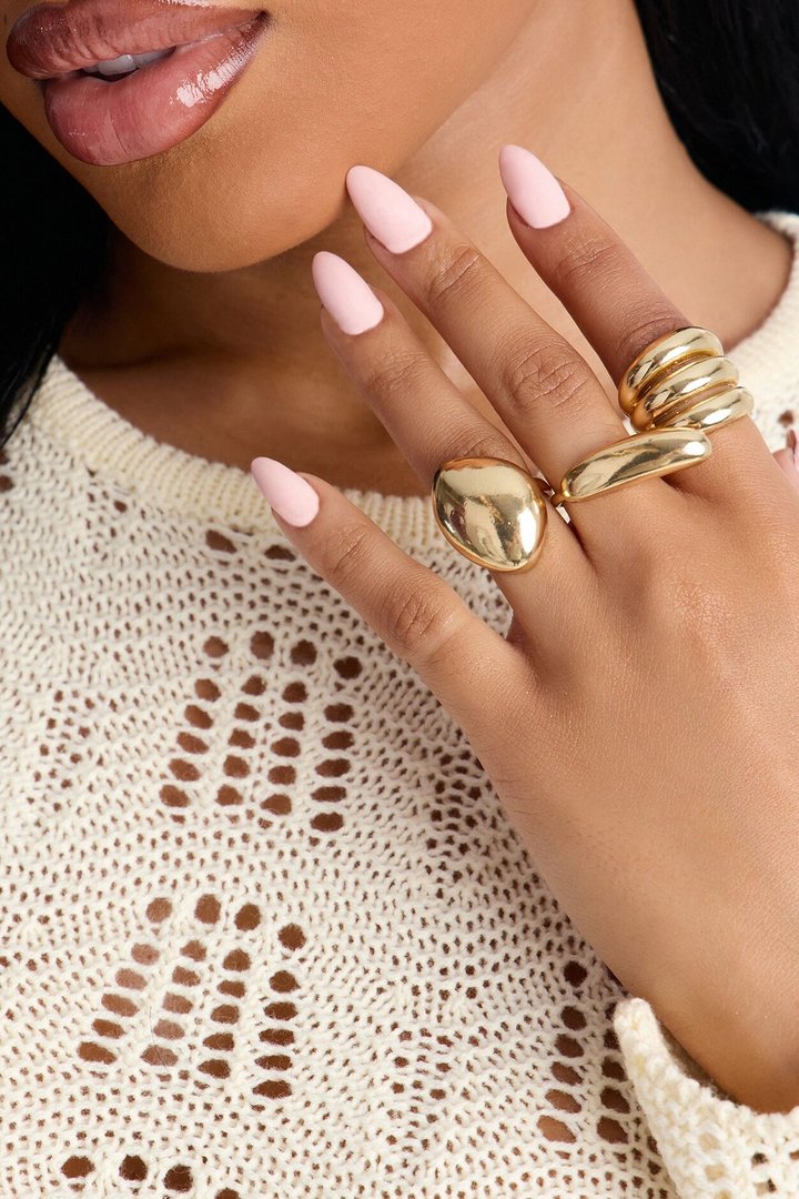 Mia 3 Piece Ring Set - Gold