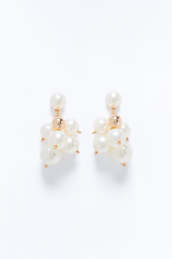 Pearl Bloom Earrings - White/Gold