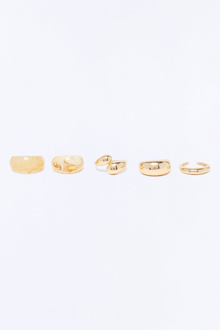 Saturday Morning 4 Piece Multi Ring Set - Gold/combo