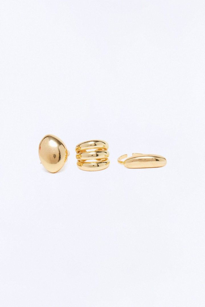 Mia 3 Piece Ring Set - Gold