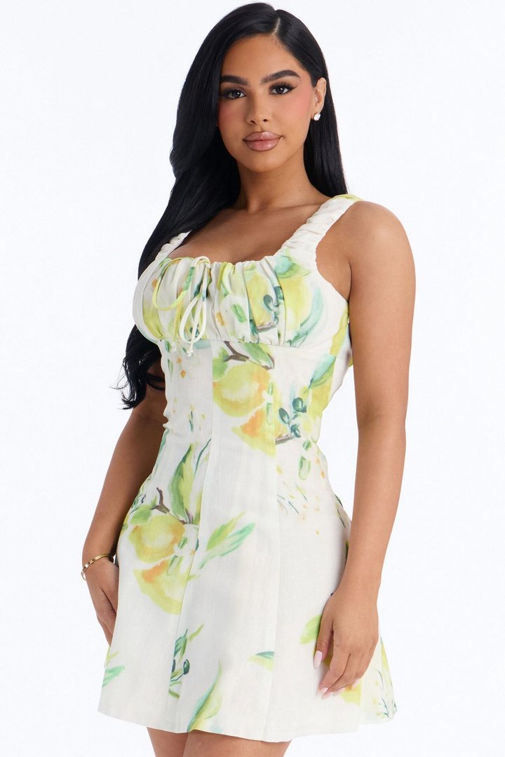 Layla Floral Sleeveless Mini Dress - Yellow/combo