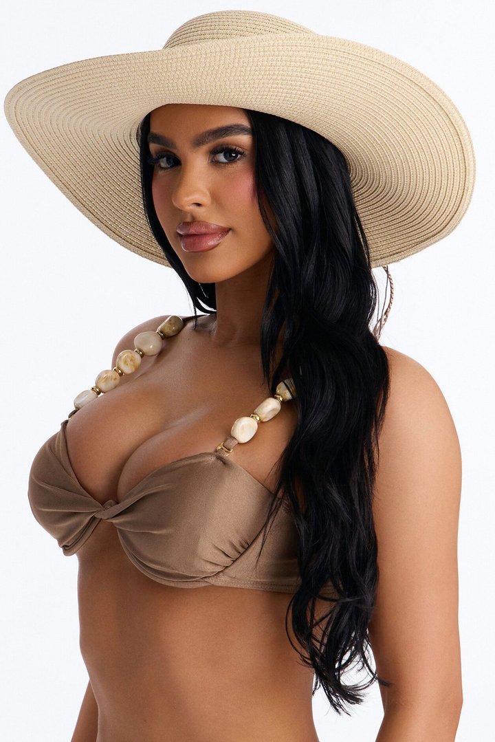 Seashells And Sand Straw Sun Hat - Natural/Combo